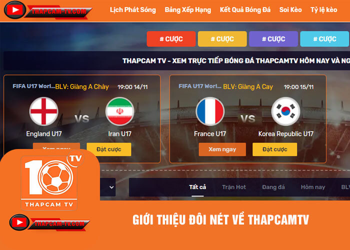Giới thiệu đôi nét về trang trực tiếp bóng đá Thapcamtv